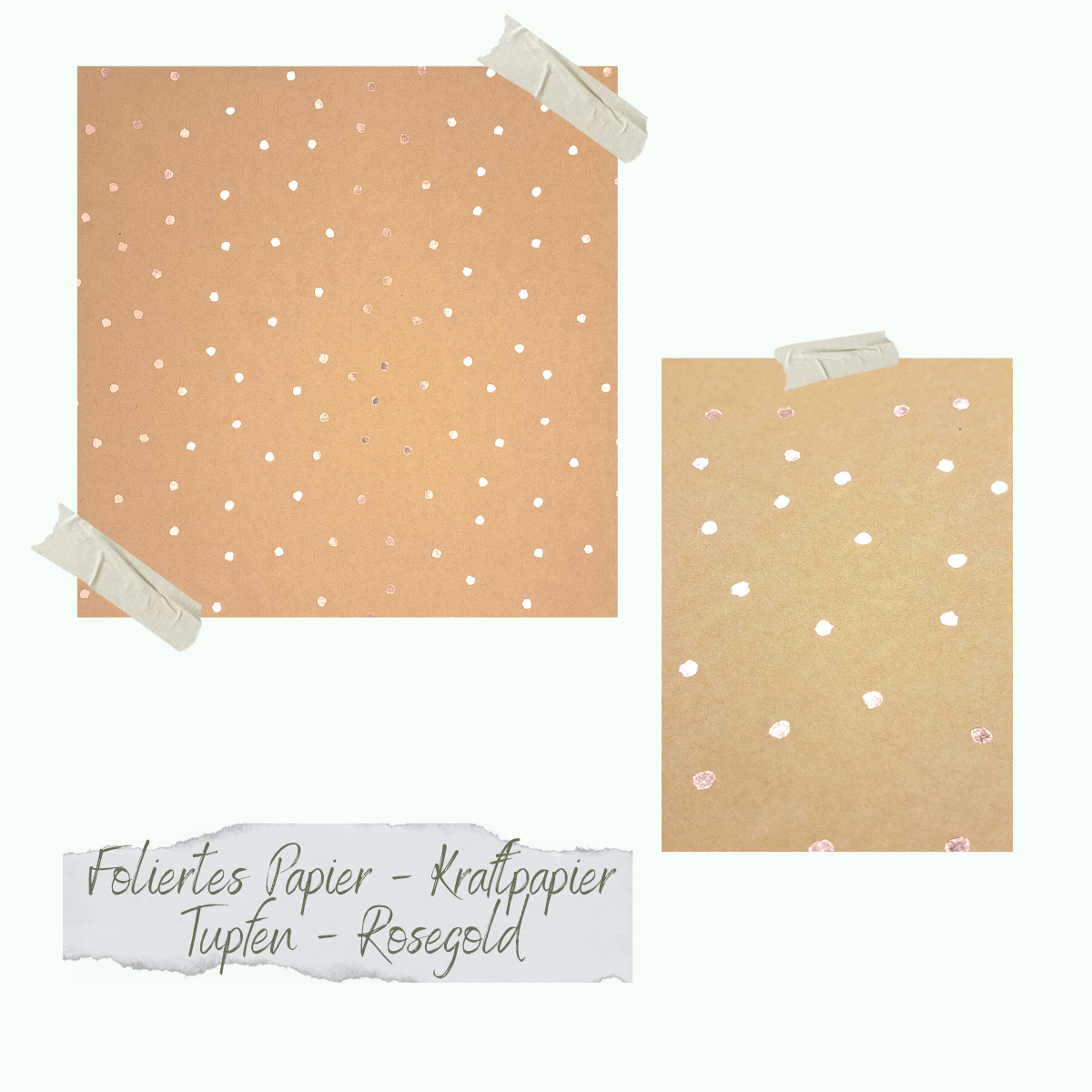 Papel metalizado - Kraftpapier - Tupfen - Rosegold