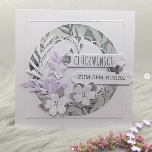 Designpapier - Blumen auf Vintage Hintergrund