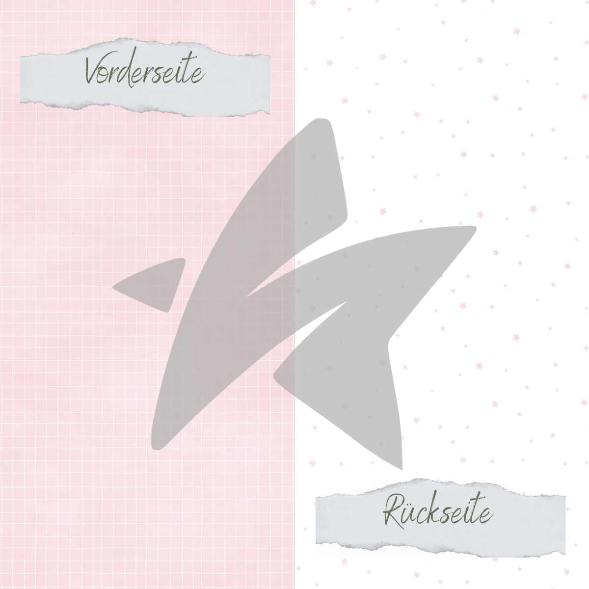 Papel de diseño - Basic - Baby  Rosa - Doodle Gitter + Sternchen - Impreso por las dos caras