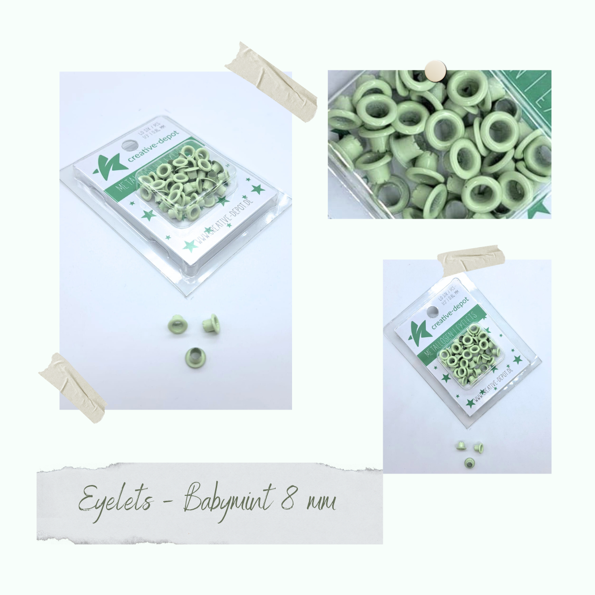 Eyelets - Babymint - 8mm