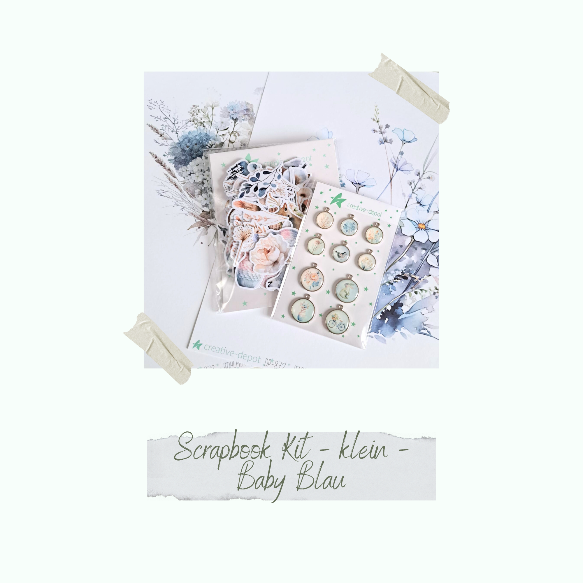 Kit para álbum de recortes - pequeño - Baby Blau - Layoutliebe