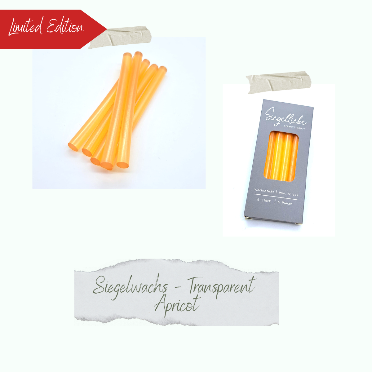 Barritas de cera - Transparent - Apricot - Siegelliebe