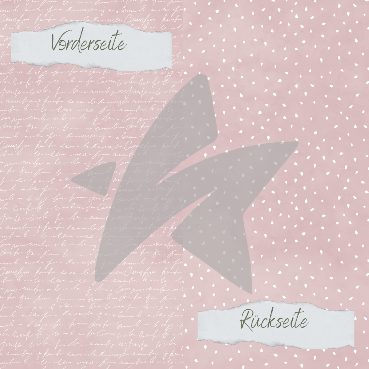 Papel de diseño - Basic - Blush - Apfelkernchen + Schrift - Impreso por las dos caras