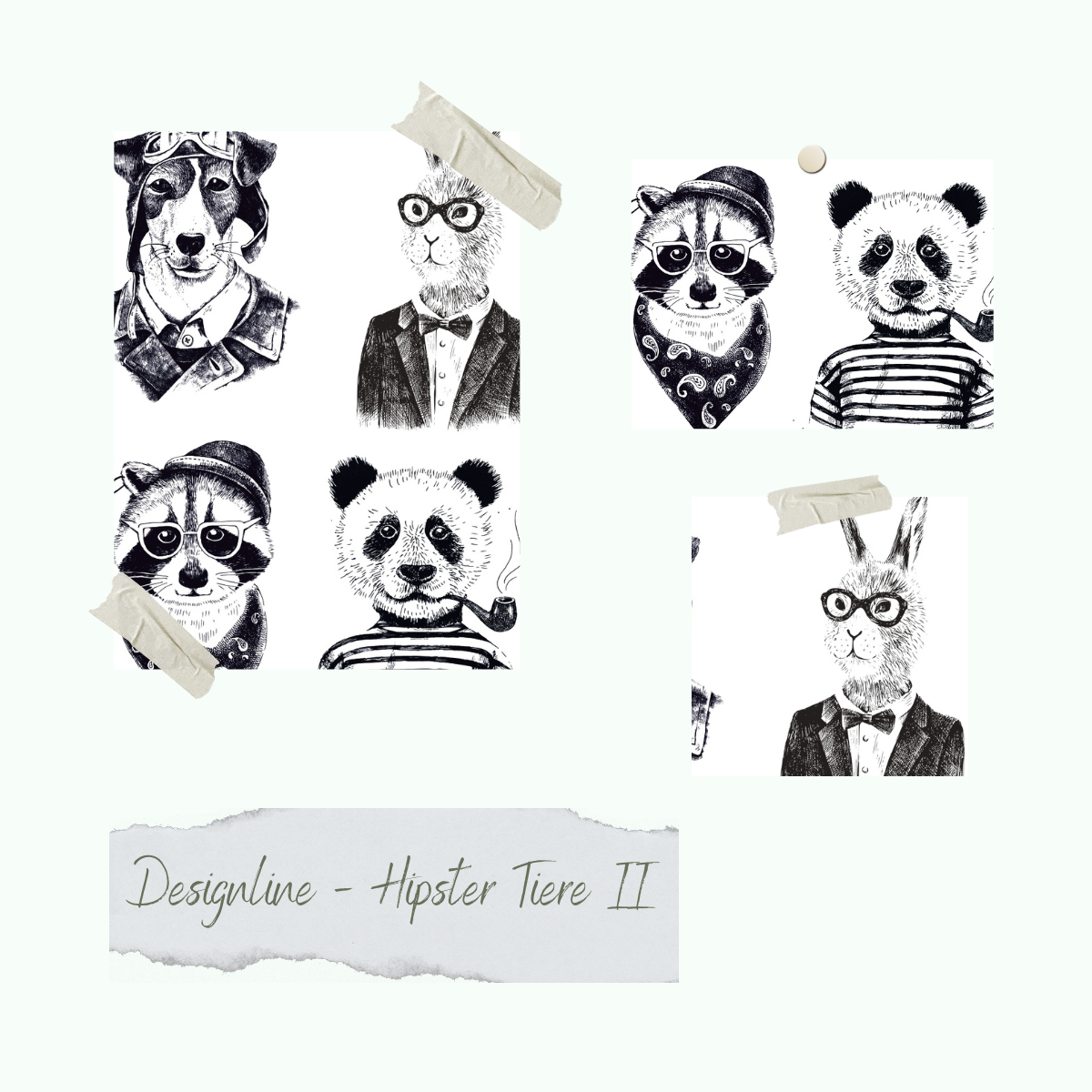 Set de Sello - Designline - Hipster Tiere II