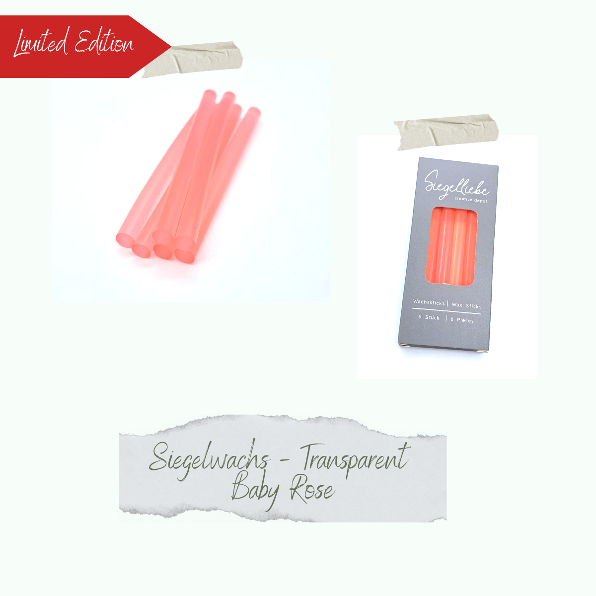 Barritas de cera - Transparent - Baby Rose - Siegelliebe