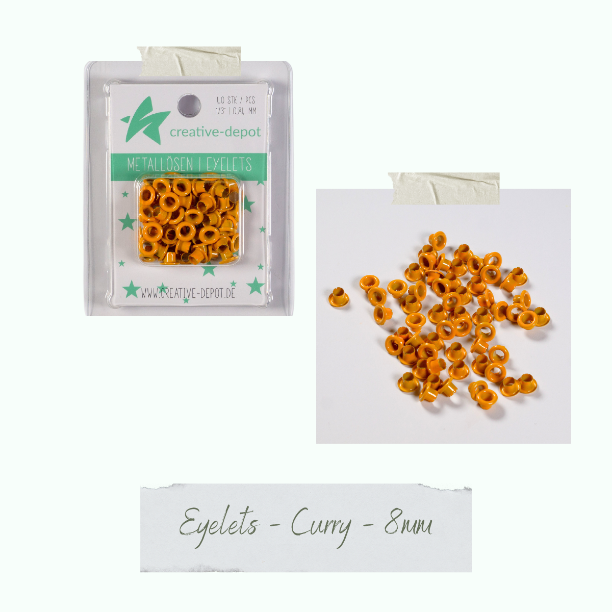 Eyelets - Curry - 8 mm