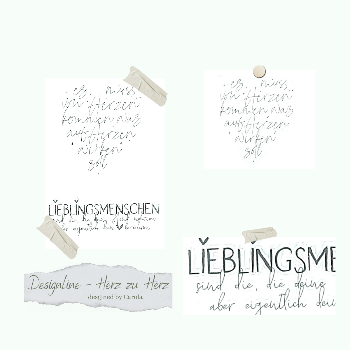 Set de sellos - Designline - Herz zu Herz