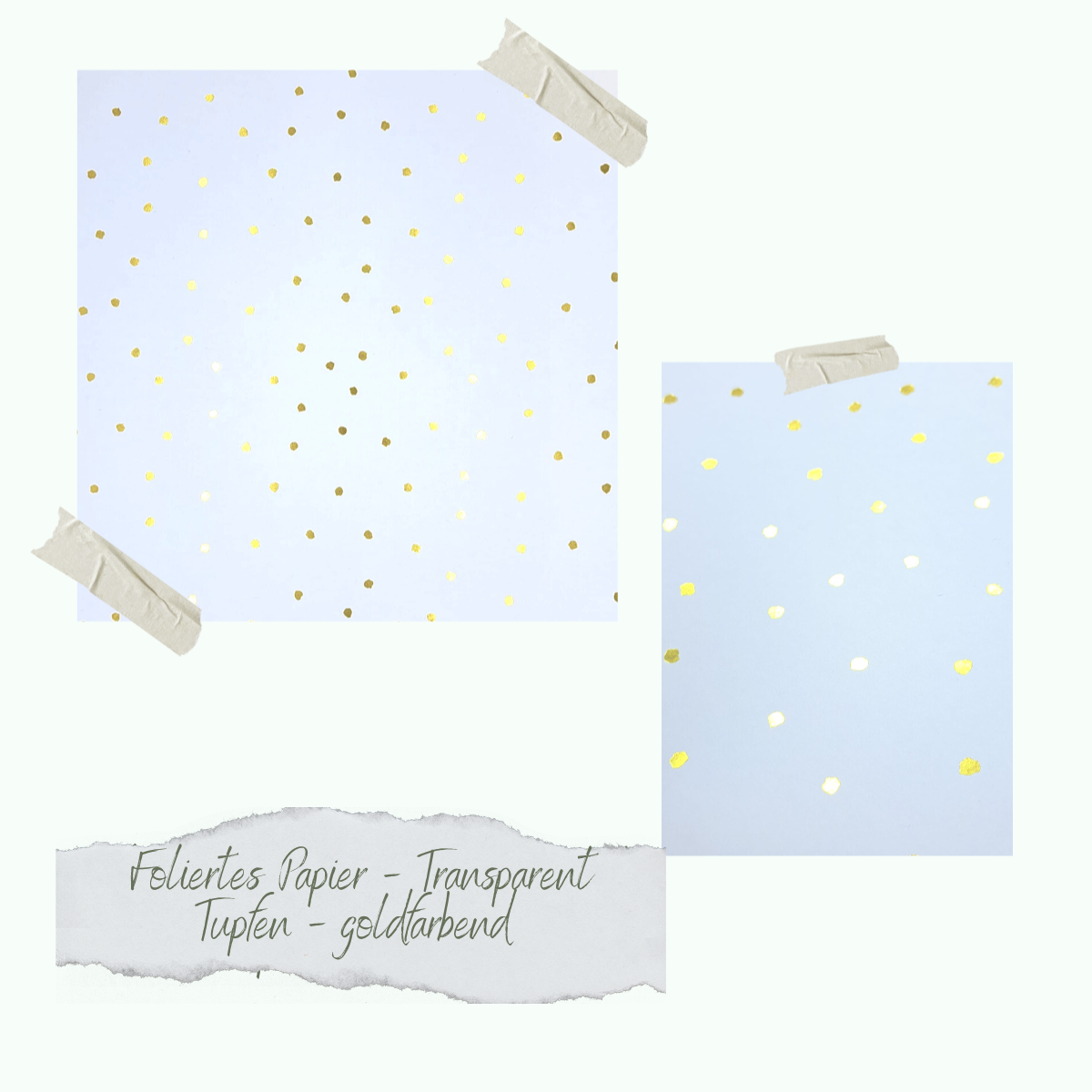 Papel metalizado - Transparent - Tupfen - goldfarbend