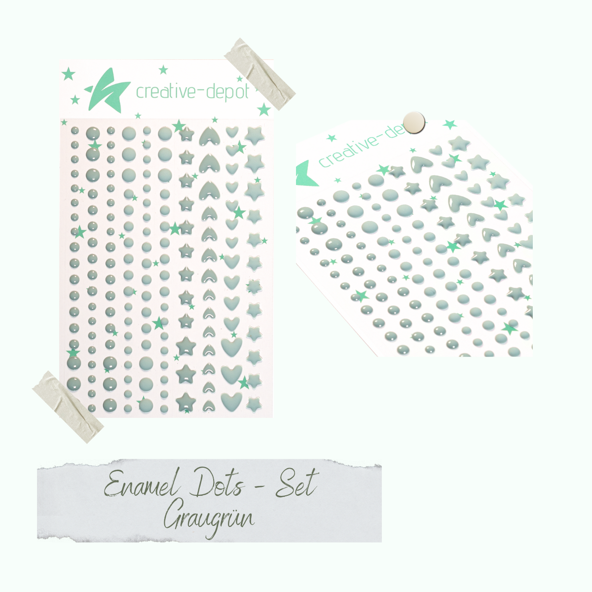 Enamel Dots - Graugrün