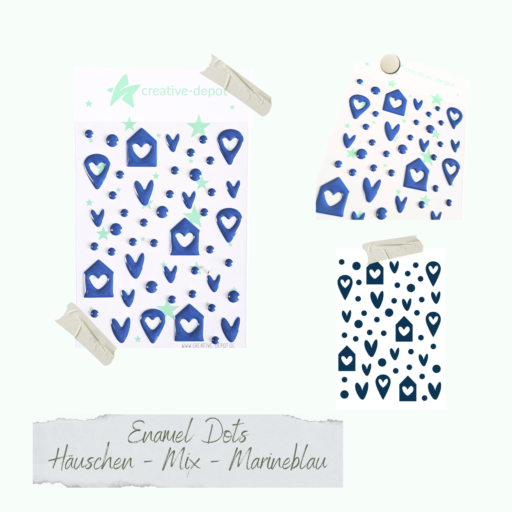 Enamel Dots - Häuschen Mix - Marineblau