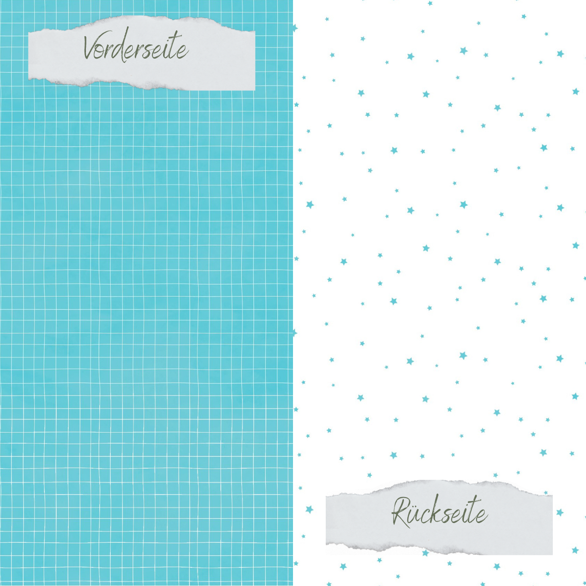 Papel de diseño - Basic - Pool - Doodle Gitter + Sternchenregen - Beidseitig bedruckt