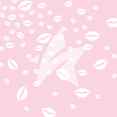 Papel de diseño - Designline - Besos - fondo rosa - beso boca