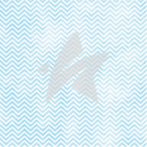 Aquarell - Vintage Babyblau - Chevron