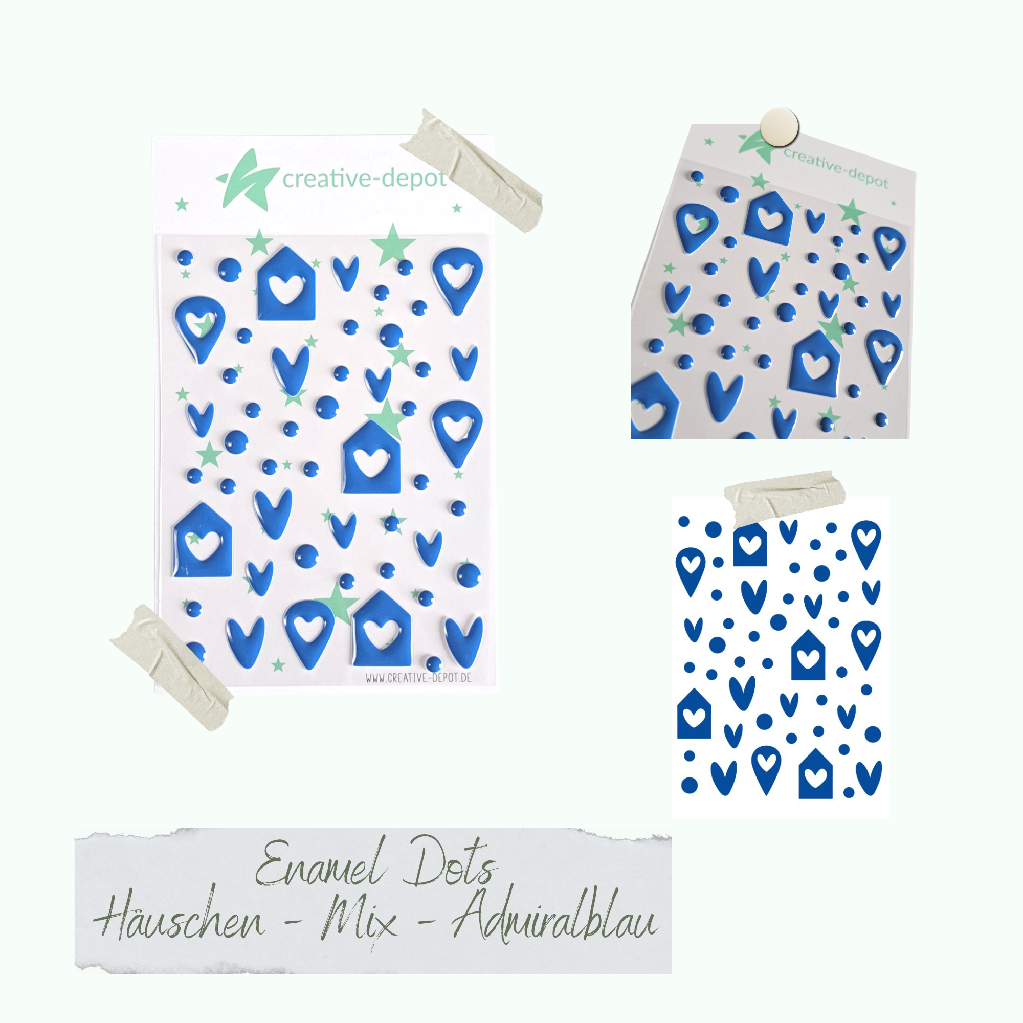 Enamel Dots - Häuschen Mix - Admiralblau