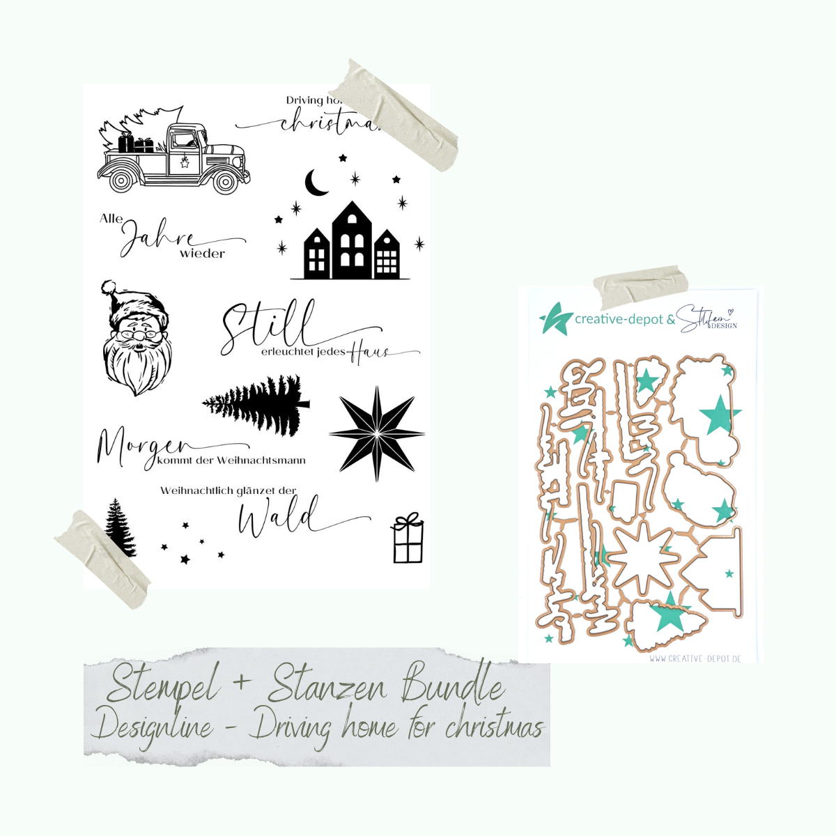 Bundle - Designline - Driving Home for Christmas - Stempelset & Stanzen