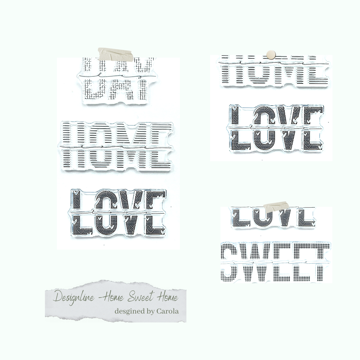 Set de sellos - Designline - Home Sweet Home Worte - groß