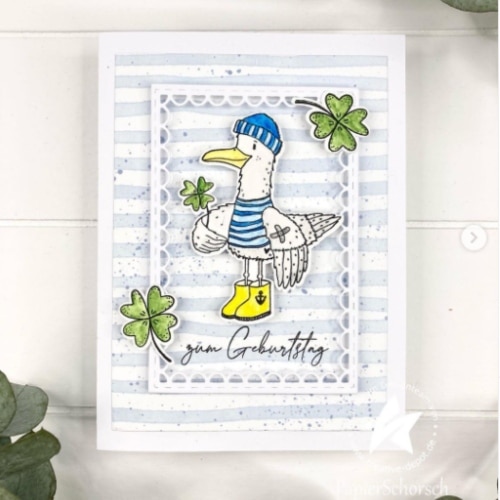 Designpapier - Treeebird - Aquarellstreifen und Kleckse