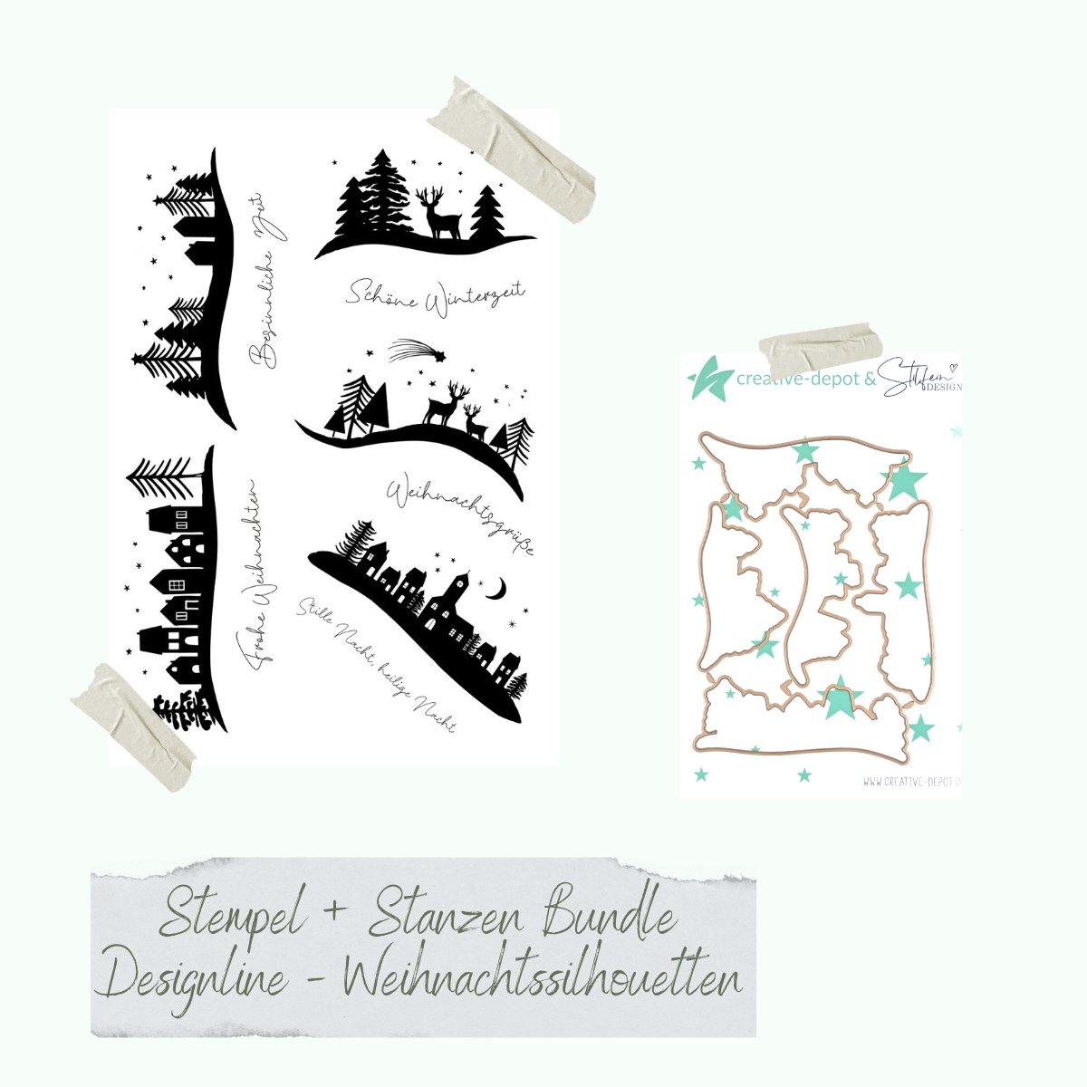 Bundle - Designline - Weihnachtssilhouetten - Stempelset & Stanzen