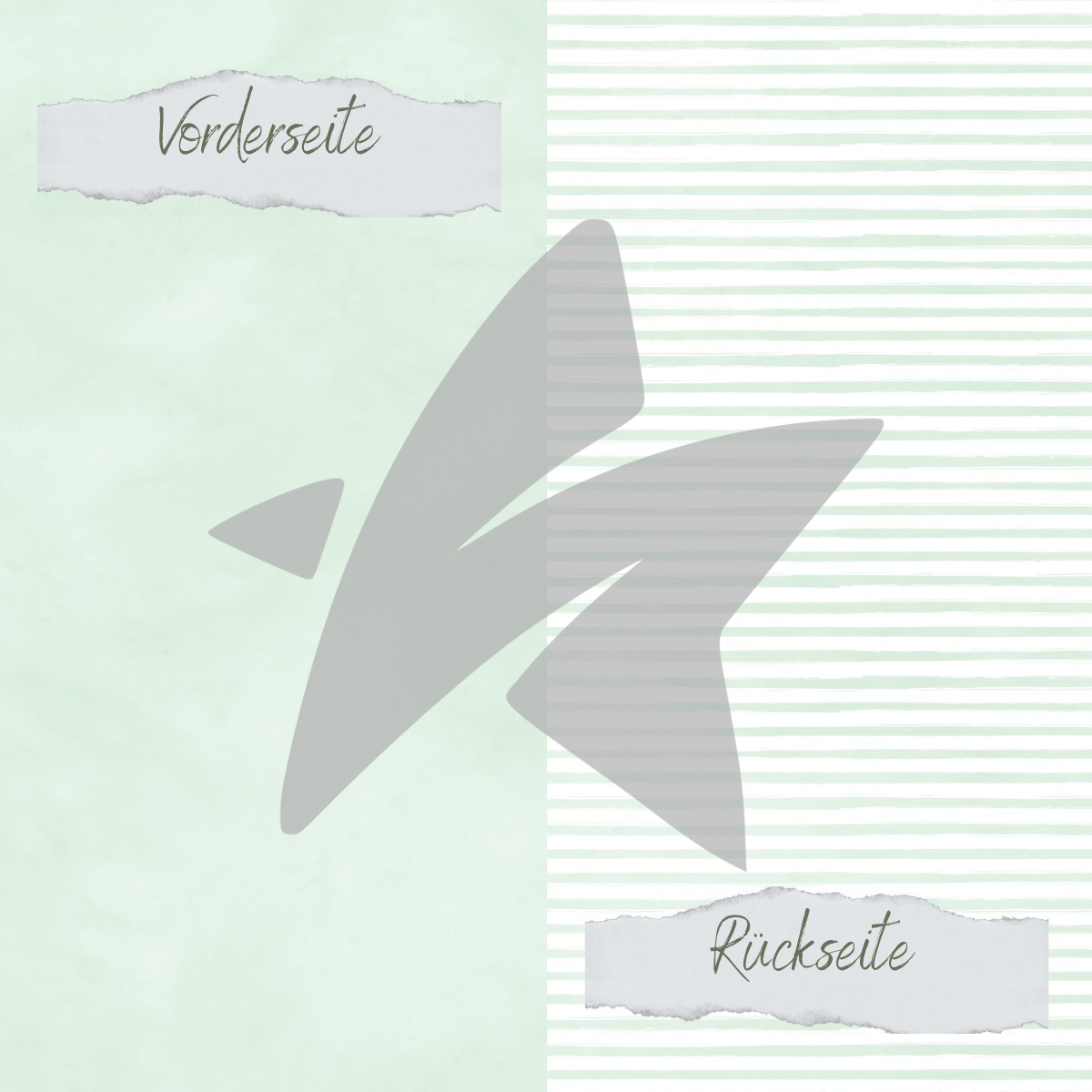 Papel de diseño - Basic - Babymint - Streifen + Uni - Impreso por las dos caras