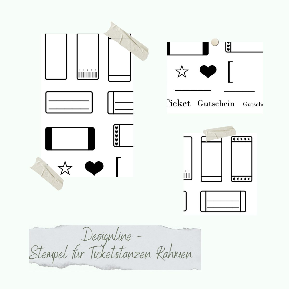 Set de sellos - Designline - Stempel für Ticketstanzen Rahmen