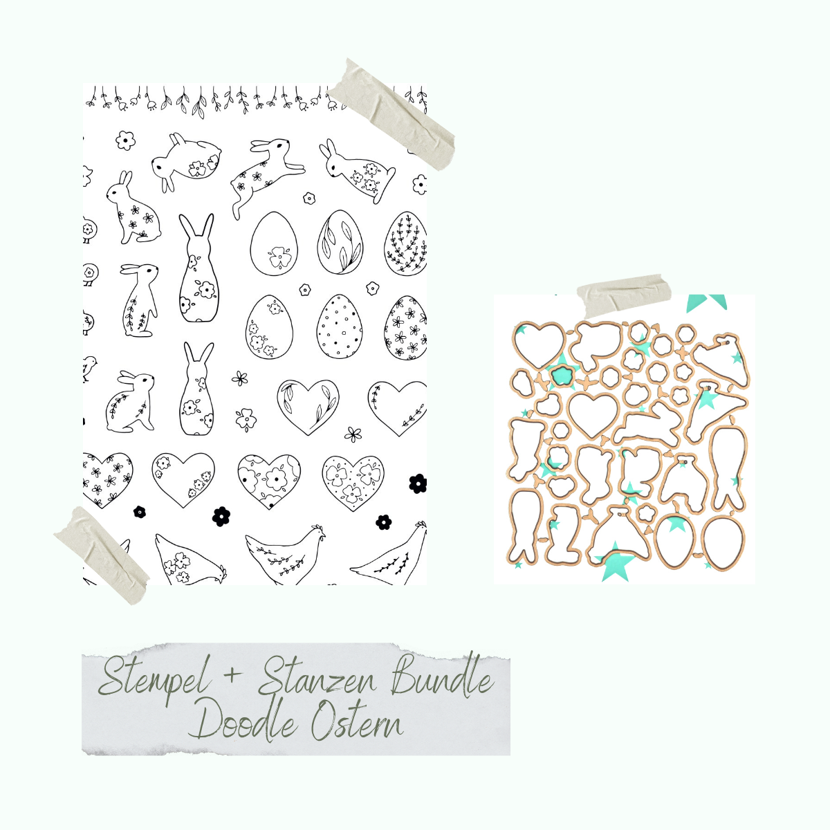 Bundle - Doodle Ostern - Stempelset & Stanzen