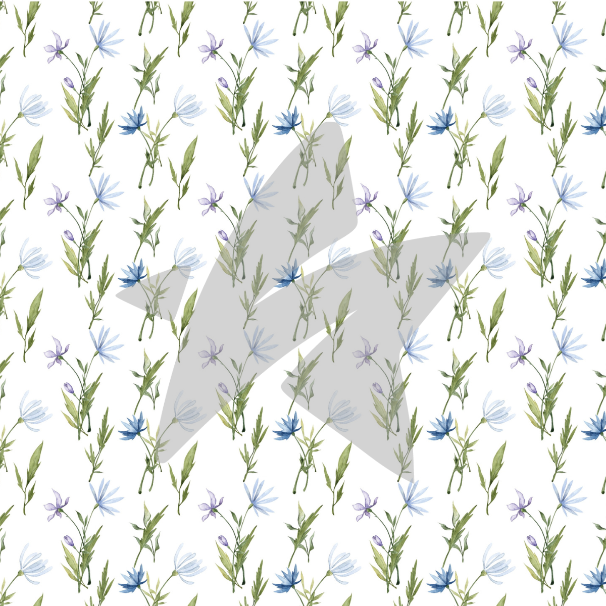 Papel de diseño - Flores de primavera azules I