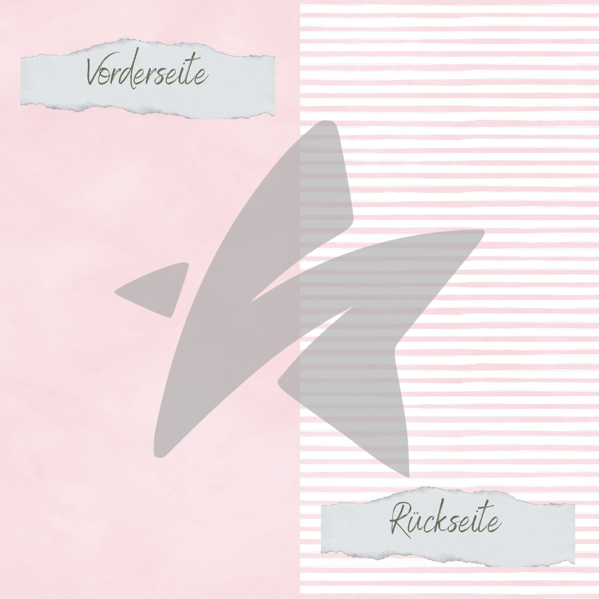 Papel de diseño - Basic - Baby Rosa - Streifen + Uni - Impreso por las dos caras