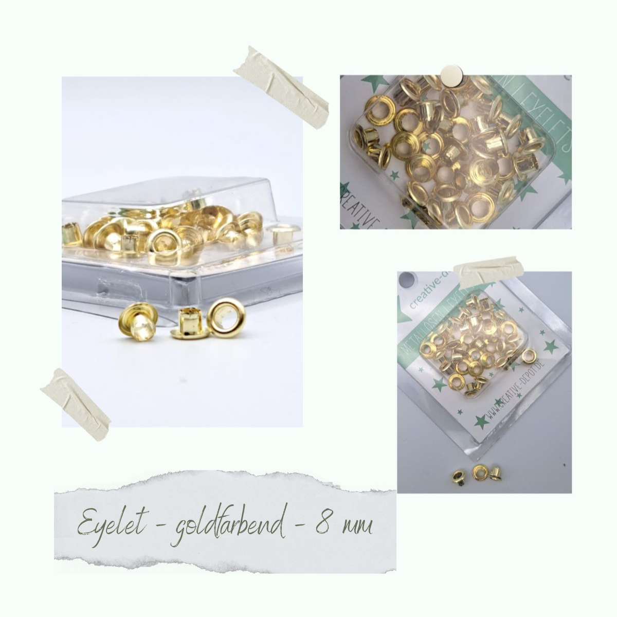 Eyelets - goldfarbend - 8mm - 8mm