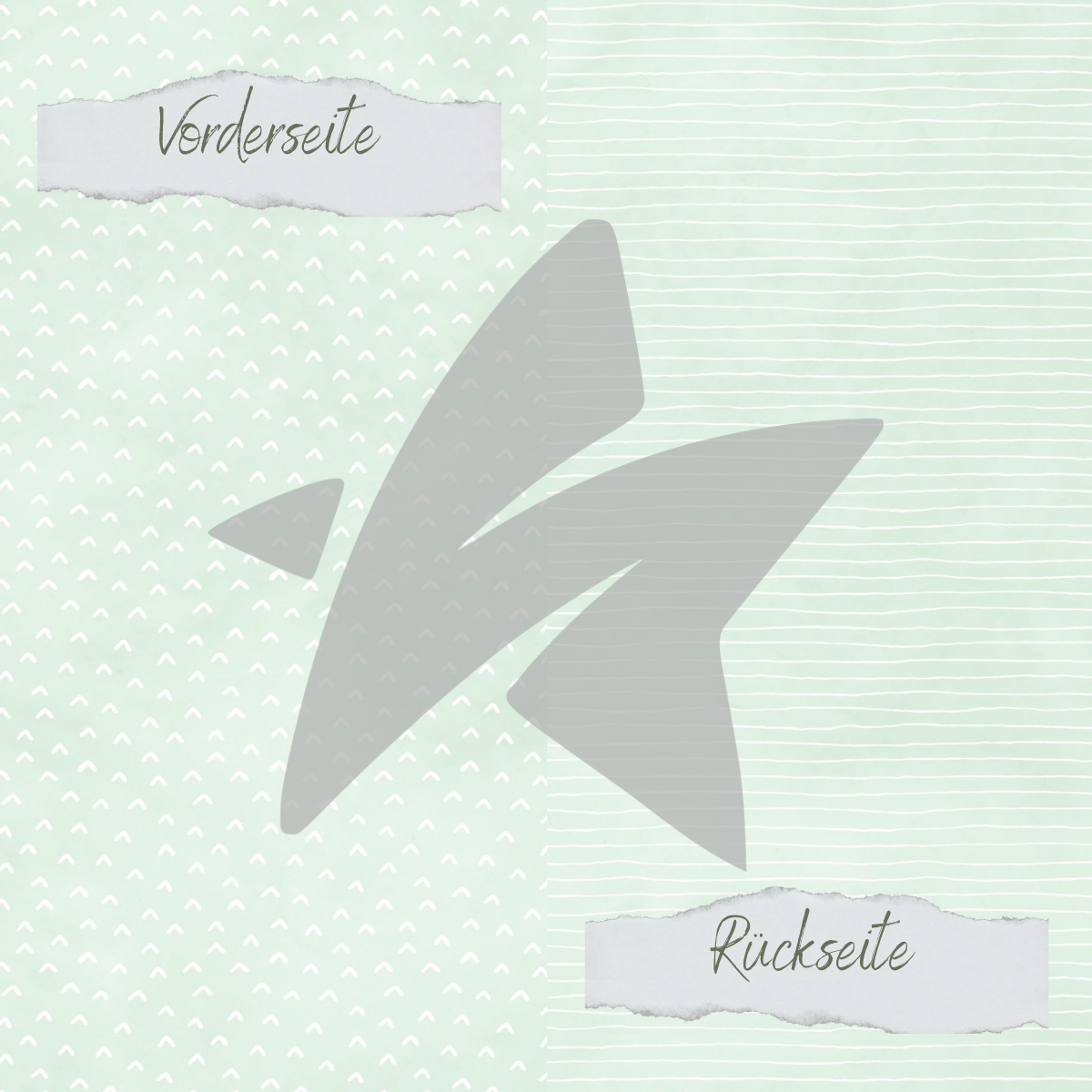 Papel de diseño - Basic - Babymint - Doodle Dächer + Streifen - Impreso por las dos caras