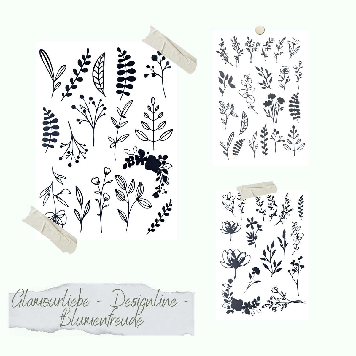 Glamourliebe - Designline - Blumenfreude - A5 - 3 hojas