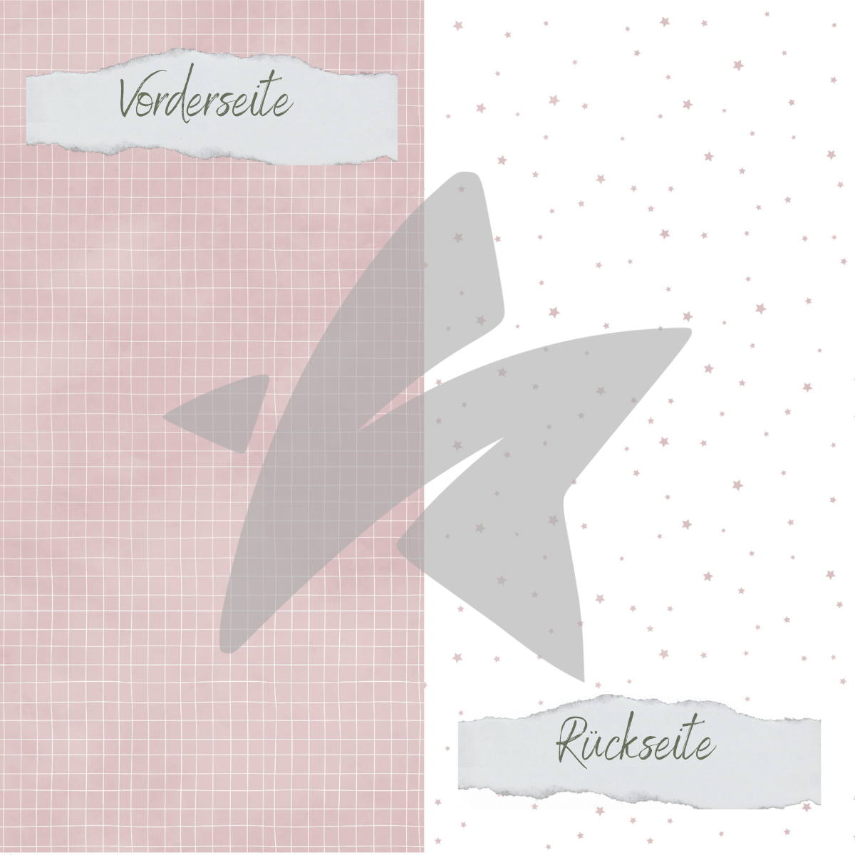 Papel de diseño - Basic - Blush - Doodle Gitter + Sternchen - Impreso por las dos caras