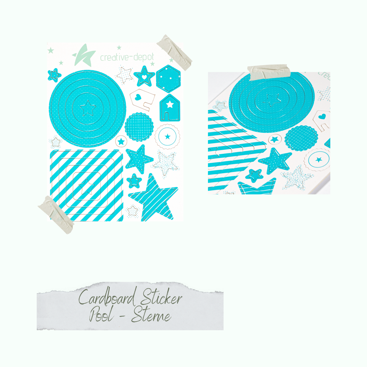 ﻿Cardboard Sticker - Pool - Sterne